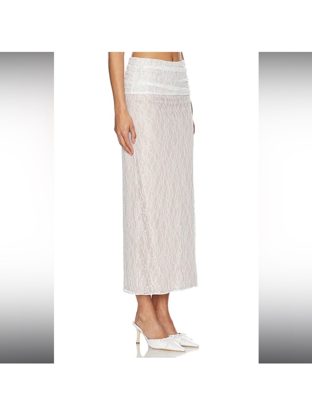 Lovers + Friends White Lace Maxi Skirt